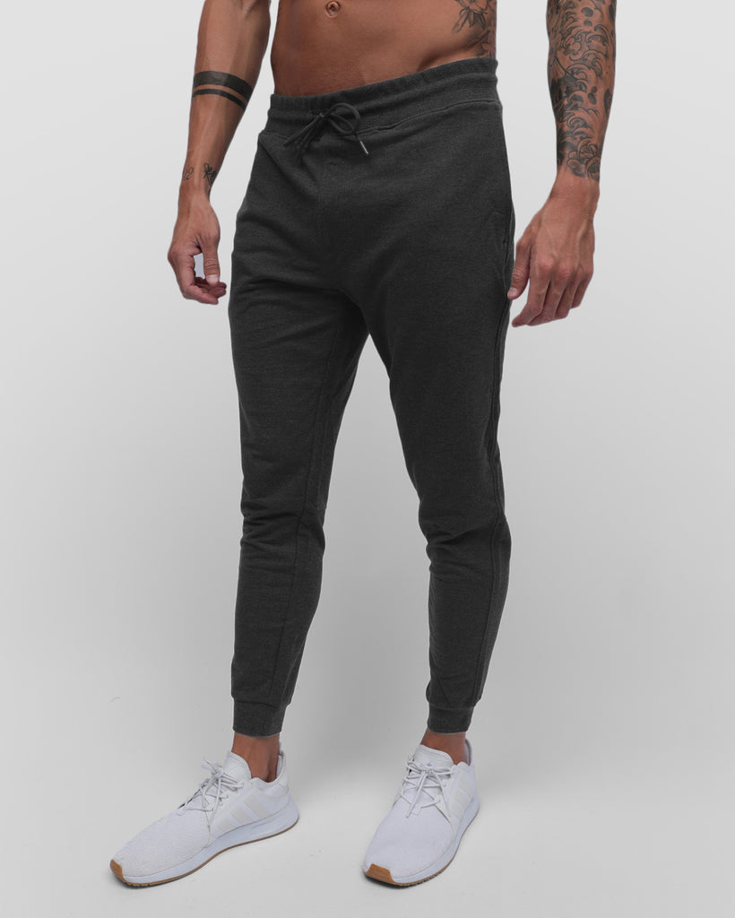 Fleece Joggers - Non-Branded-Charcoal-Front--Zach---L