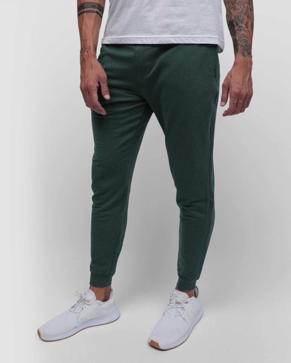 Fleece Joggers - Non-Branded-Forest Green-Front2--Zach---L
