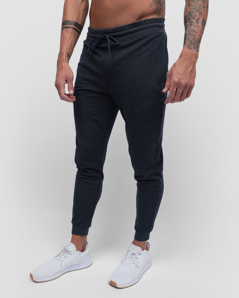 Fleece Joggers - Non-Branded-Navy-Front--Zach---L