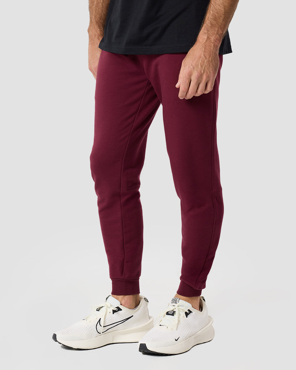 Fleece Joggers - Non-Branded-Dark Maroon-Regular-Front 2--Zac---32