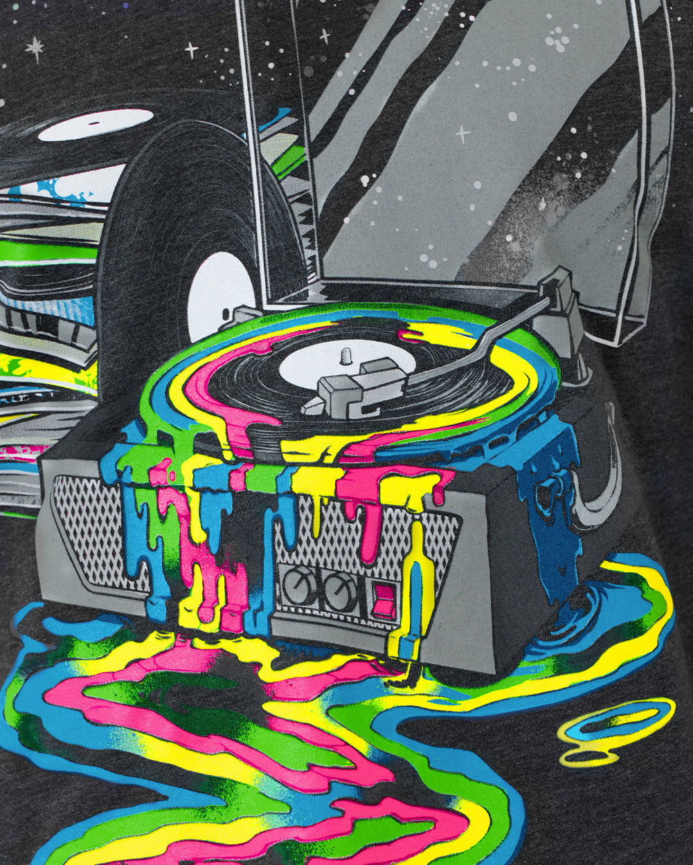 Galactic Grooves II Tee-Charcoal-Regular-Detail--Nico---L