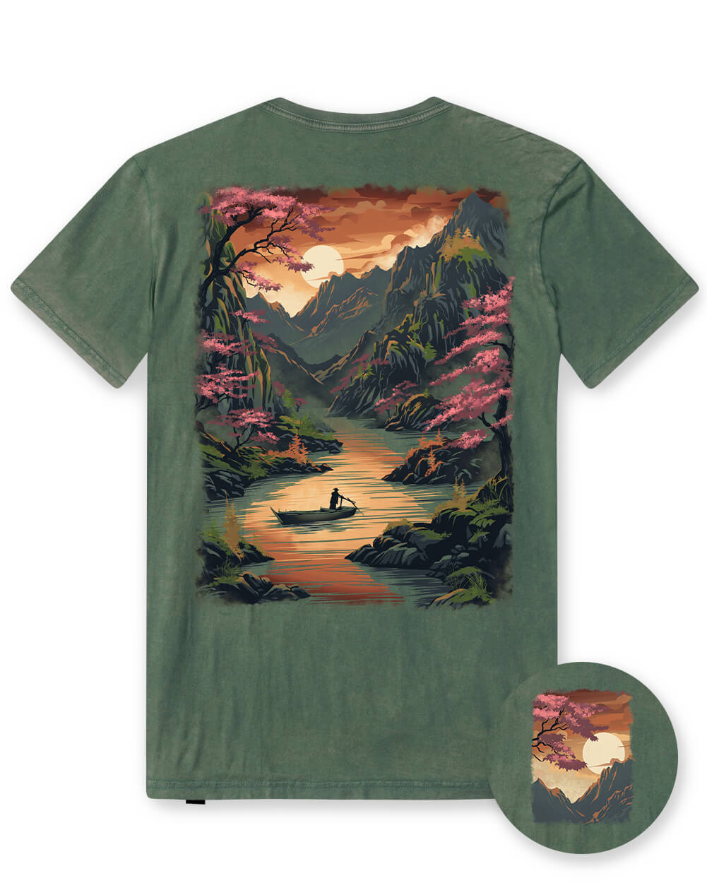 Golden Reflections Vintage Tee-Vintage Royal Pine-Regular-Mock--Model---M