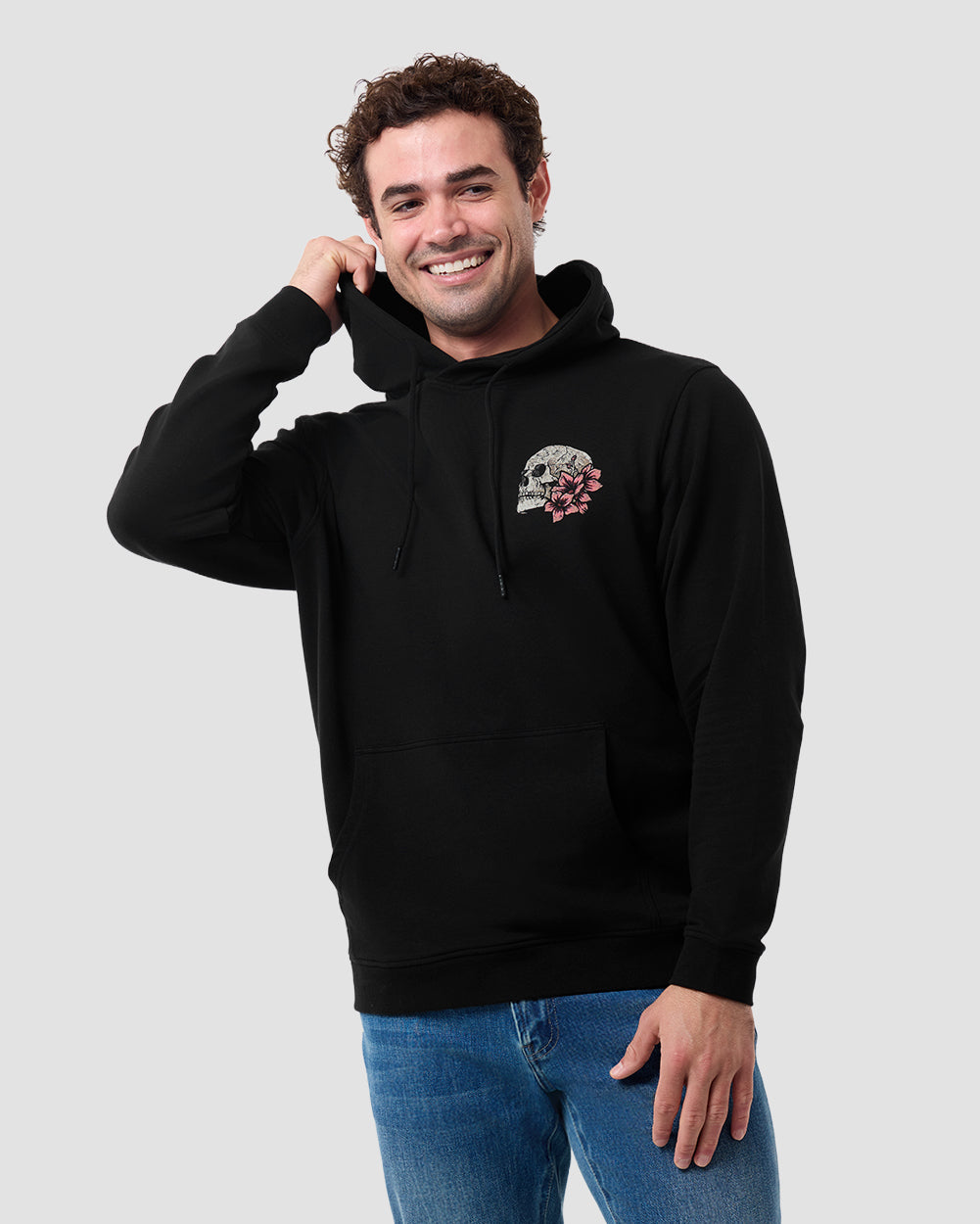Eternal Blossom Hoodie-Black-Regular-Front--Model---L