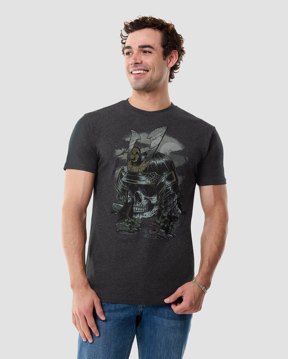 Fallen Honor Tee-Charcoal-Regular-Front--Model---L