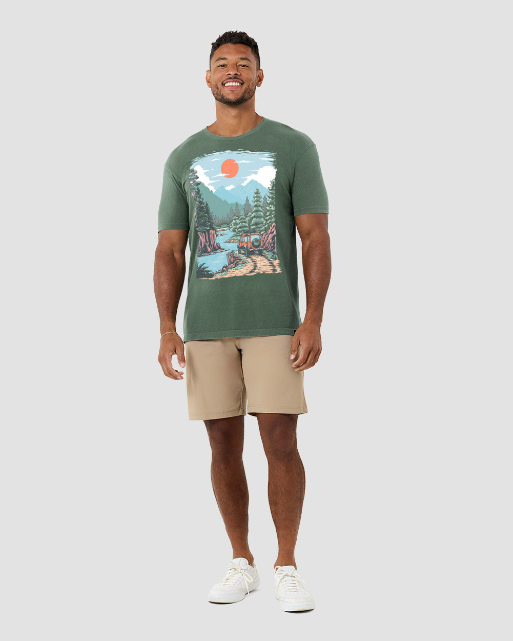 Offroad Escape Vintage Tee-Vintage Royal Pine-Regular-Full--Model---L