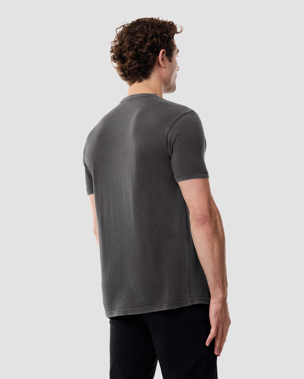 Planet Gaze Vintage Tee-Vintage Graphite Black-Regular-Back--Model---L