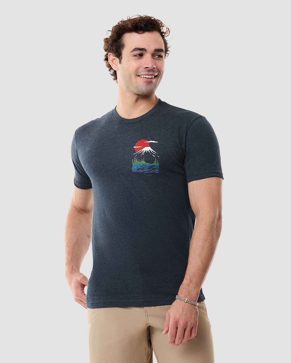 Quiet Horizon Tee-Navy-Regular-Front--Model---L