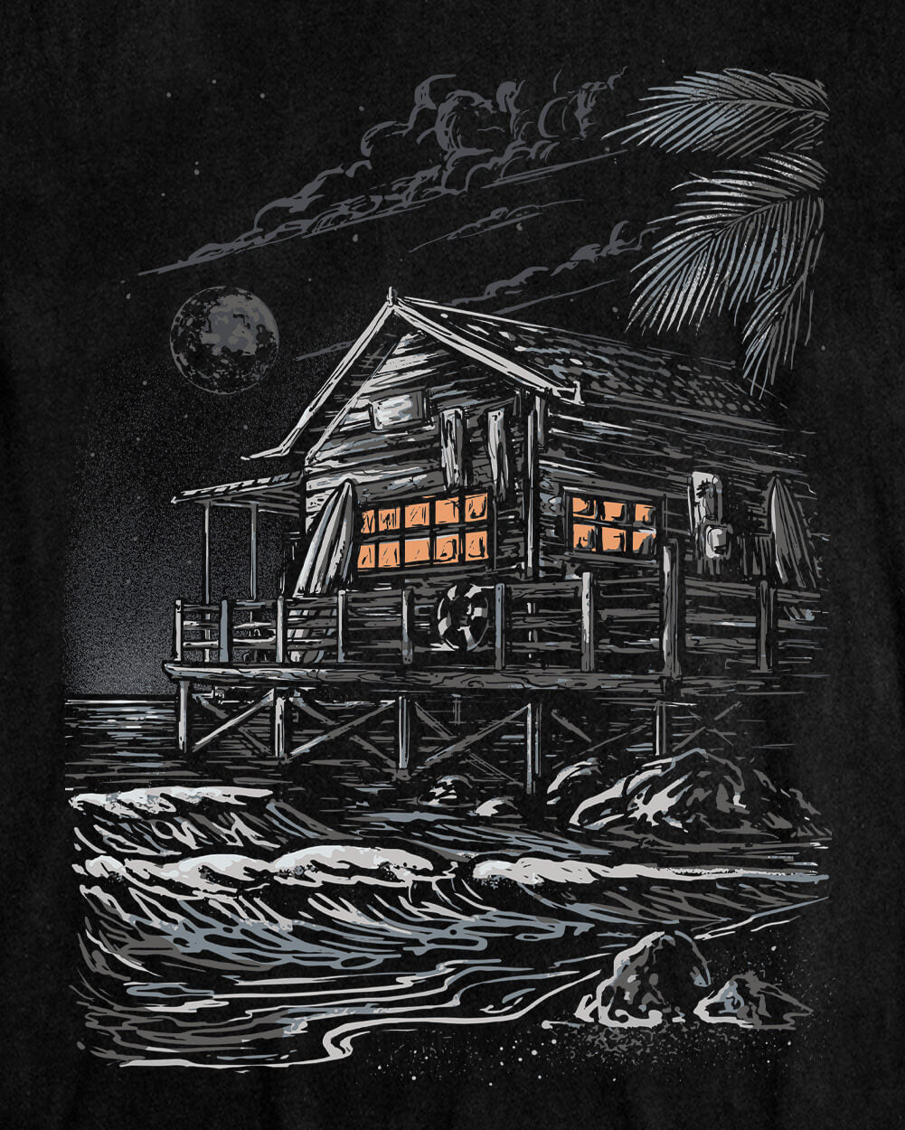 Harbor Nights Vintage Tee-Vintage Black-Regular-Swatch--Model---L