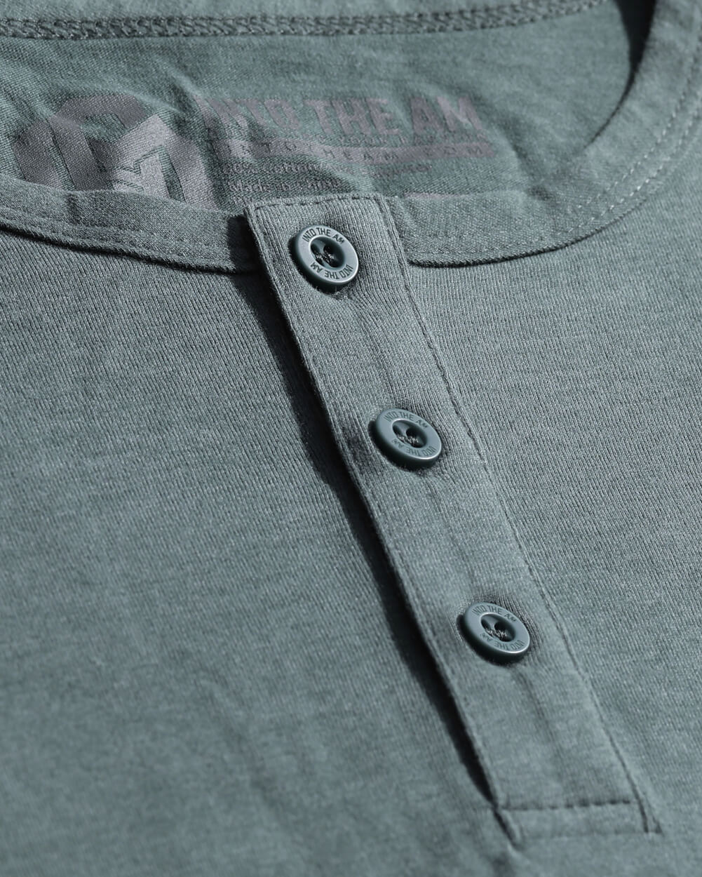 Long Sleeve Henley Tee - Non-Branded-Indigo-Macro 1