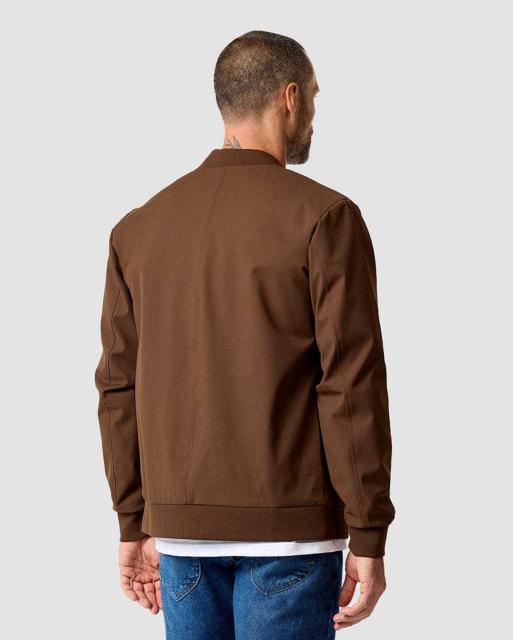 Heritage Bomber Jacket-Brown-Regular-Back--Model---L