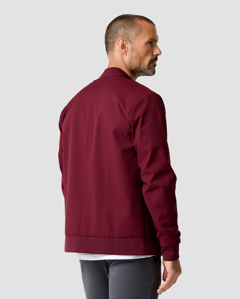 Heritage Bomber Jacket-Wine Red-Regular-Back--Zac---L