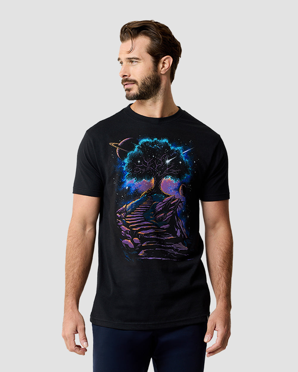 Infinity Steps Tee-Black-Regular-Front--Alex---M