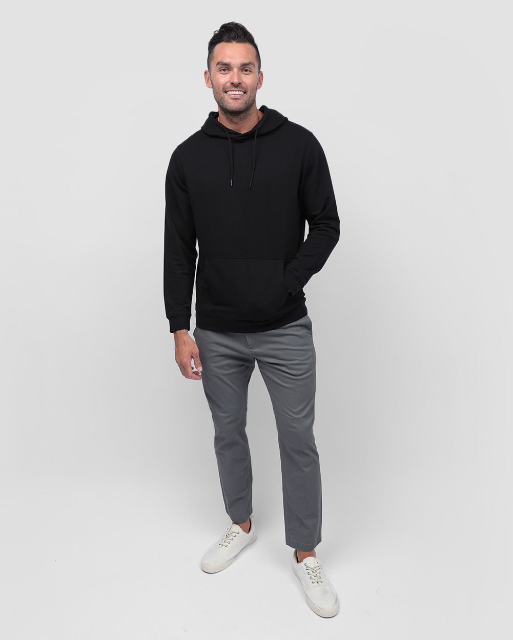 Pullover Hoodie (Classic Pocket) - Non-Branded-Black-Full--Zach---L