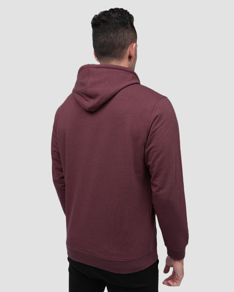 Pullover Hoodie (Classic Pocket) - Non-Branded-Maroon-Back--Zach---L
