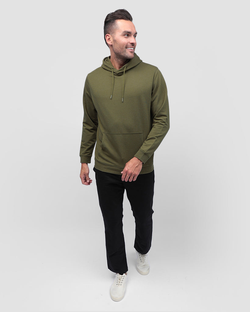 Pullover Hoodie (Classic Pocket) - Non-Branded-Back-Olive Green-Full--Zach---L