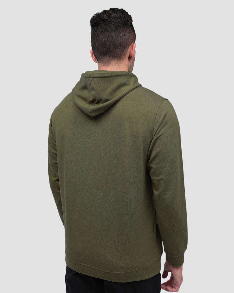 Pullover Hoodie (Classic Pocket) - Branded-Olive Green-Back--Zach---L