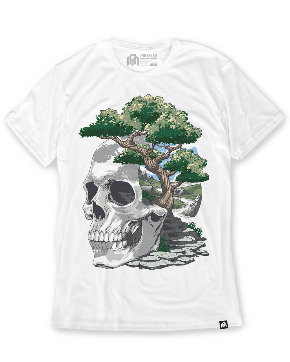 Life Path Tee-White-Regular-Mock--Model---M