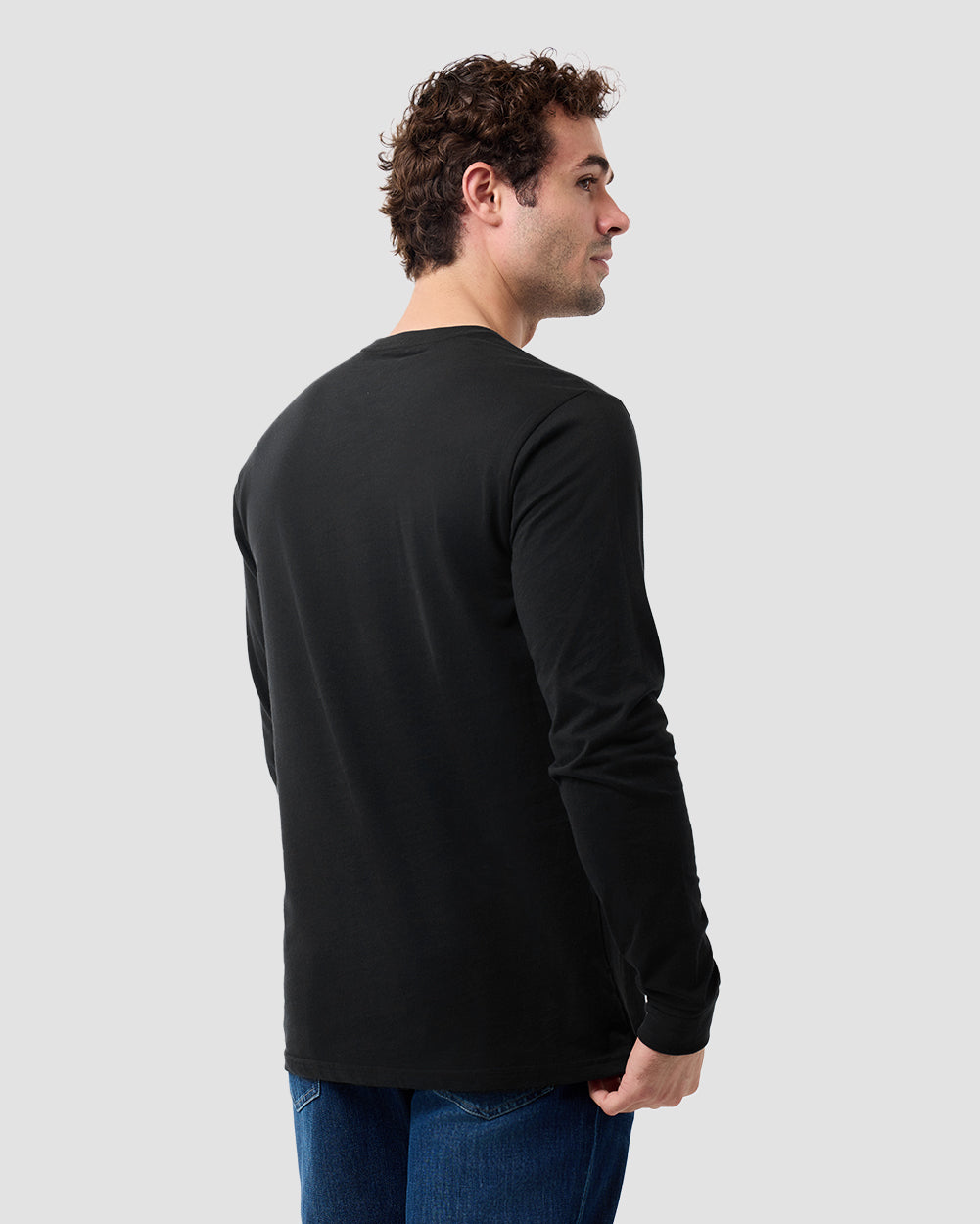 Gleaming Octo Glow-in-the-Dark Long Sleeve Tee-Black-Regular-Back--Model---L