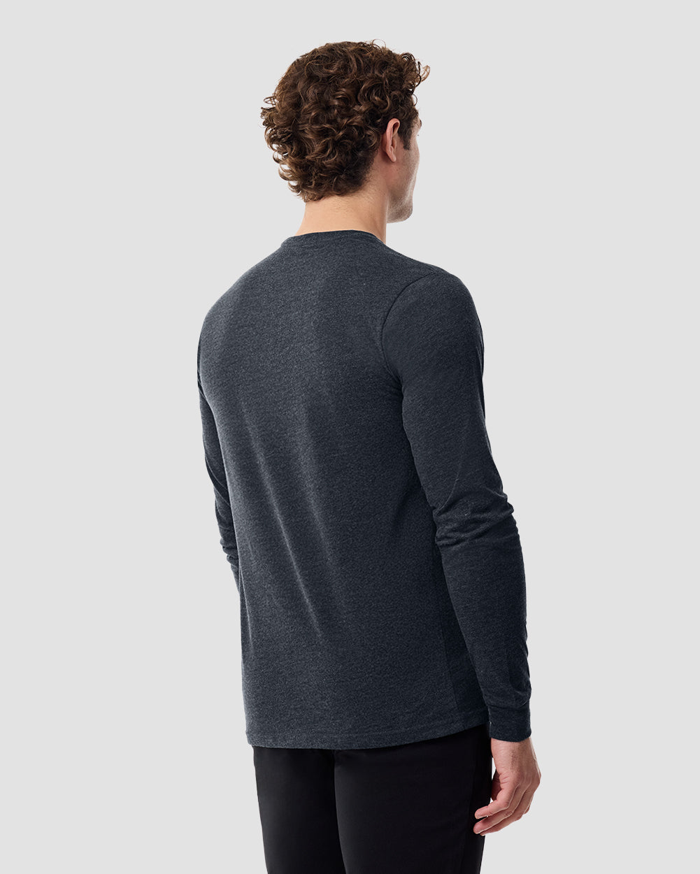 Essential Long Sleeve Tee-Charcoal-Back--Chase---L