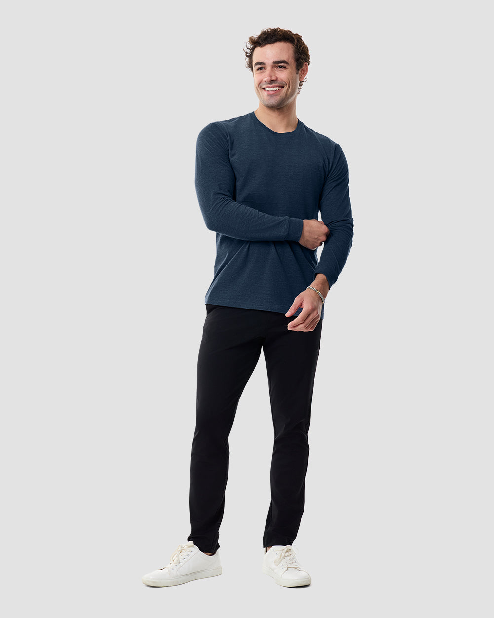 Long Sleeve Tee - Non-Branded-Navy-Full-Regular--Model---L