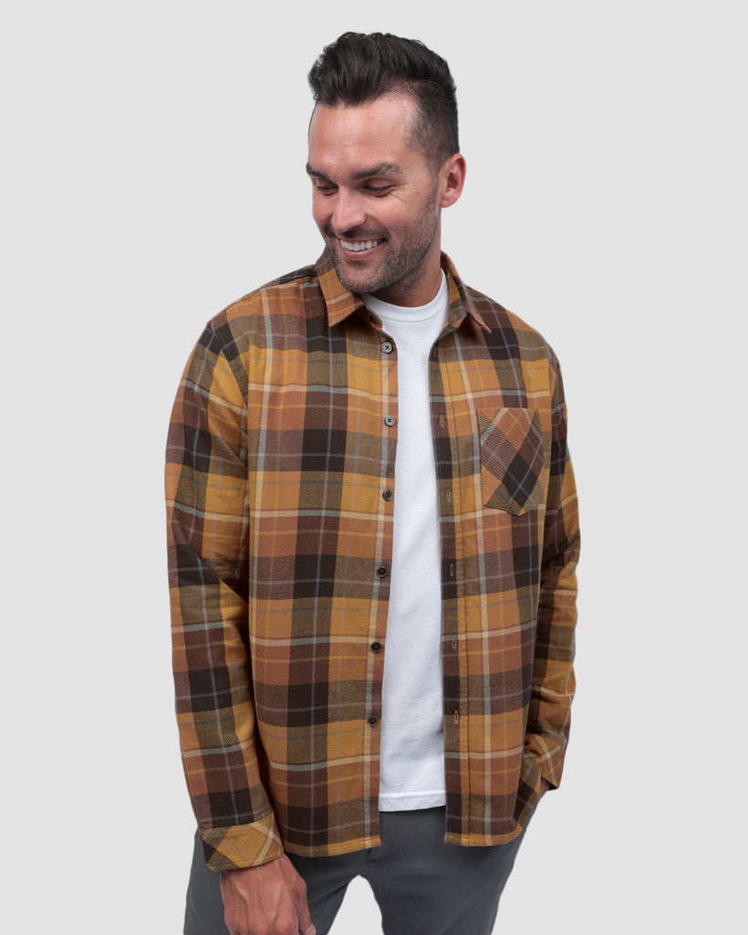 Long Sleeve Flannel-Multi Plaid Yellow-Front2--Zach---L