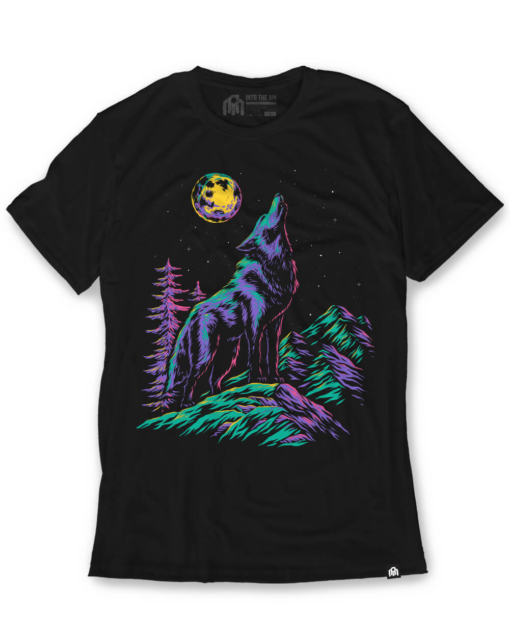 Lunar Howl Glow-in-the-Dark Tee-Black-Regular-Mock--Model---L