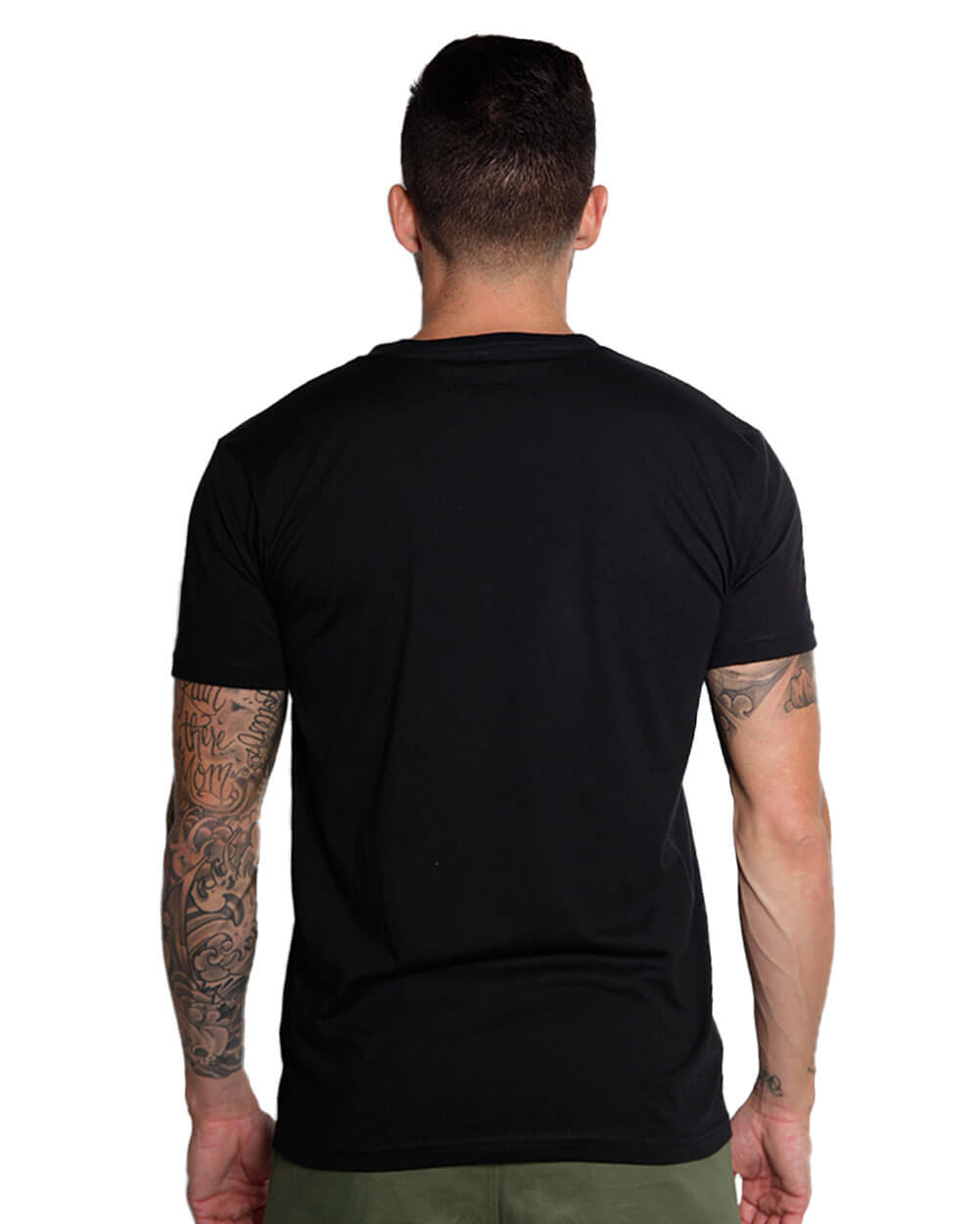 V-Neck Tee - Non-Branded-Black-Back--Model---M-Regular