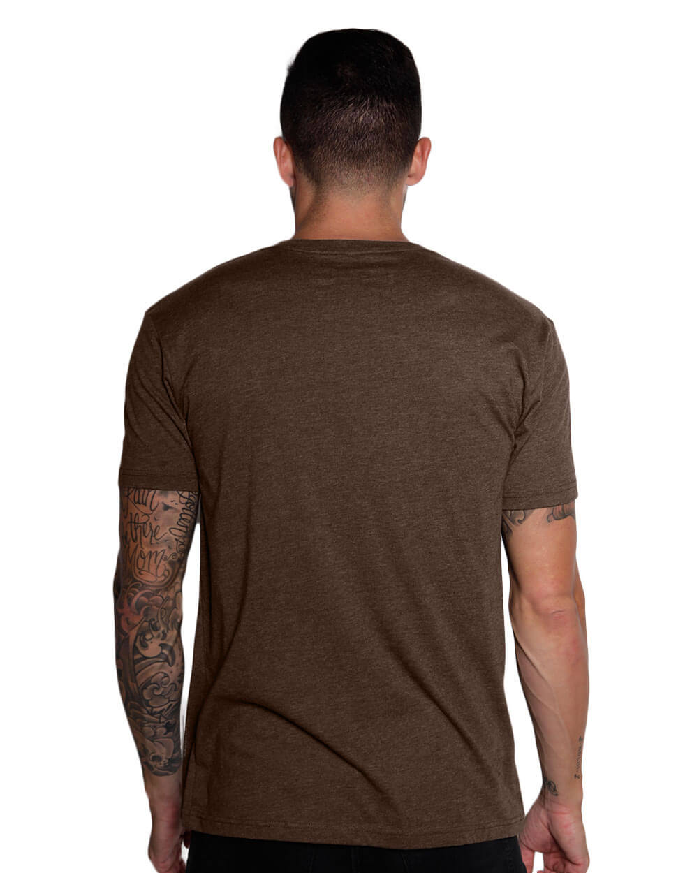V-Neck Tee - Non-Branded-Brown-Back--Model---M-Regular