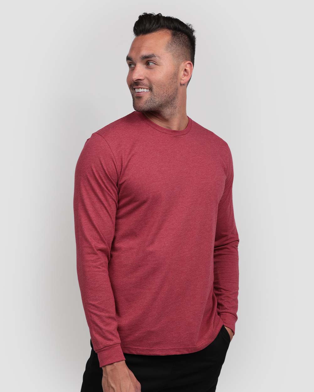 Long Sleeve Tee - Non-Branded-Cardinal-Regular-Front--Model---L