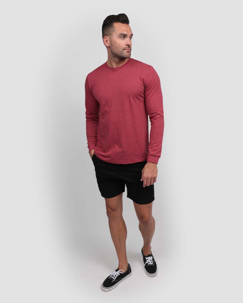 Long Sleeve Tee - Non-Branded-Cardinal-Regular-Full--Model---L