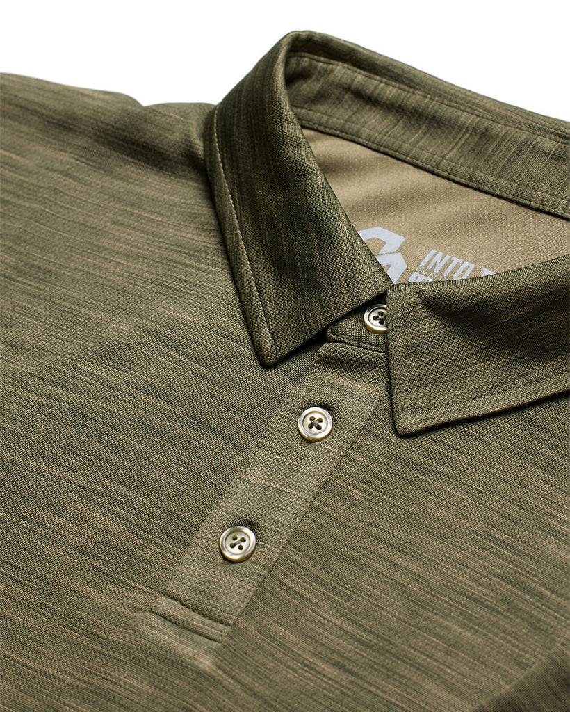 Performance Polo - Branded-Olive Green-Detail 2--Alex---M
