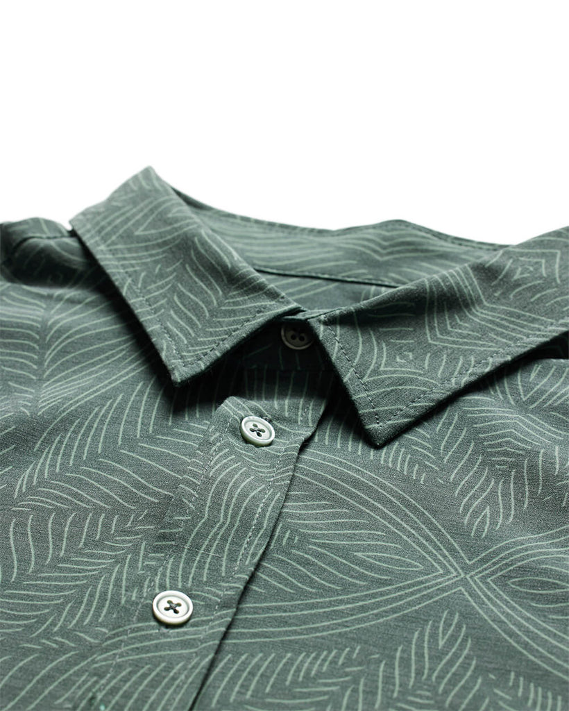Relaxed Button Up - Non-Branded-Green Leaf-Regular-Detail 3--Alex---M