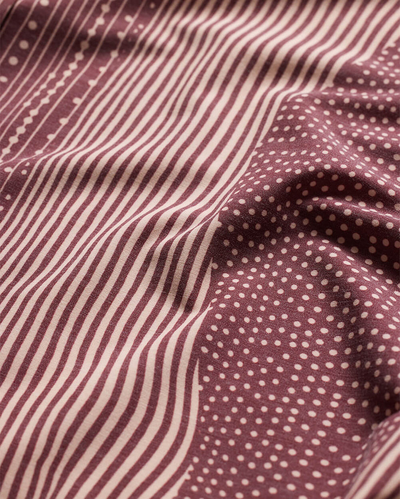 Relaxed Button Up - Non-Branded-Maroon Stripe Dot-Regular-Detail 2--Alex---M