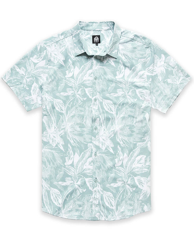 Relaxed Button Up - Non-Branded-Slate Green Floral-Regular-Mock--Alex---M