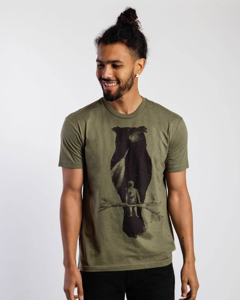 Dreamer Tee-Military Green-Regular-Front--Model---L