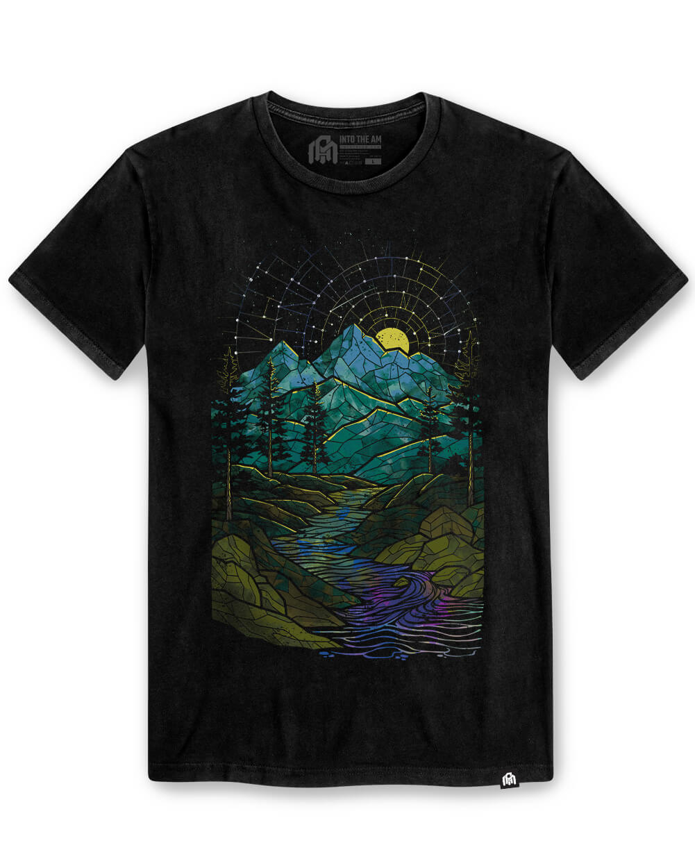 Mountain Mosaic Vintage Tee-Vintage Black-Regular-Mock--Model---L