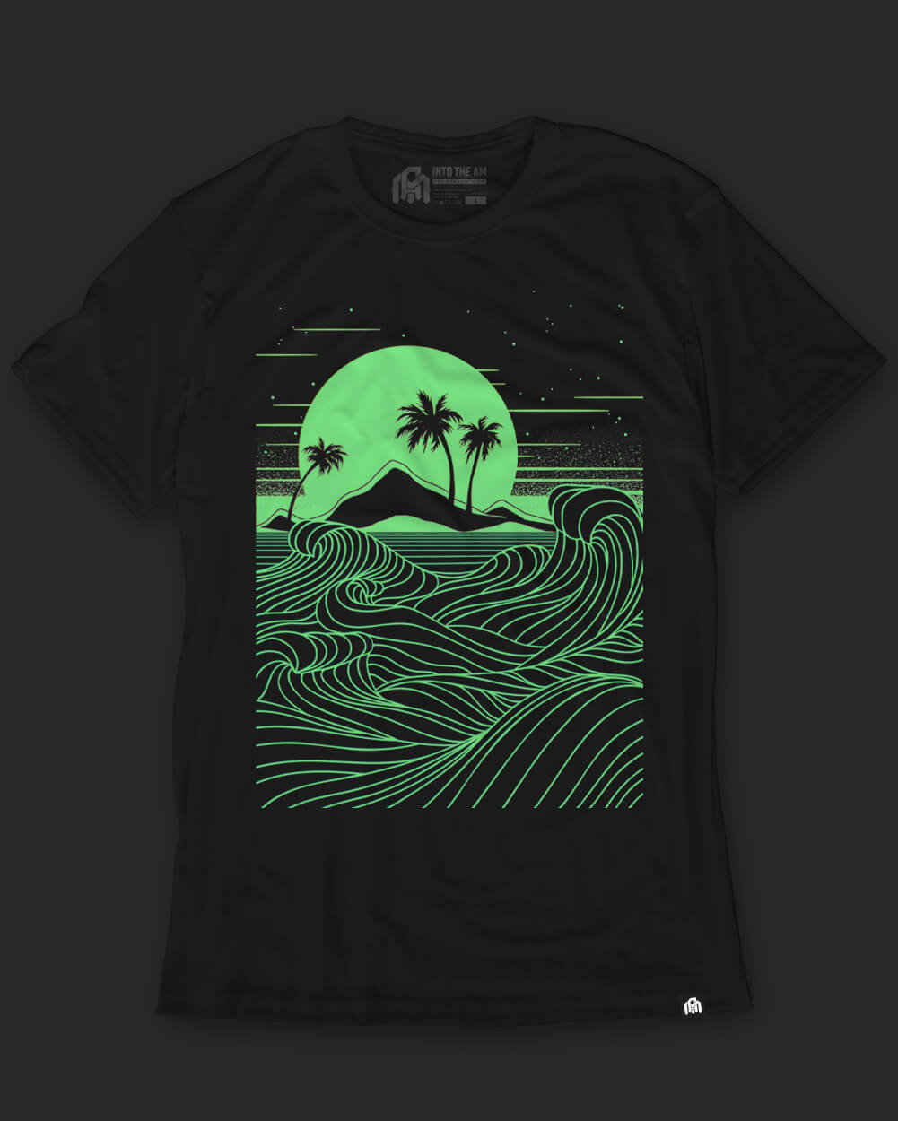 Neon Coast Glow-in-the-Dark Tee-Black-Regular-Glow--Model---L