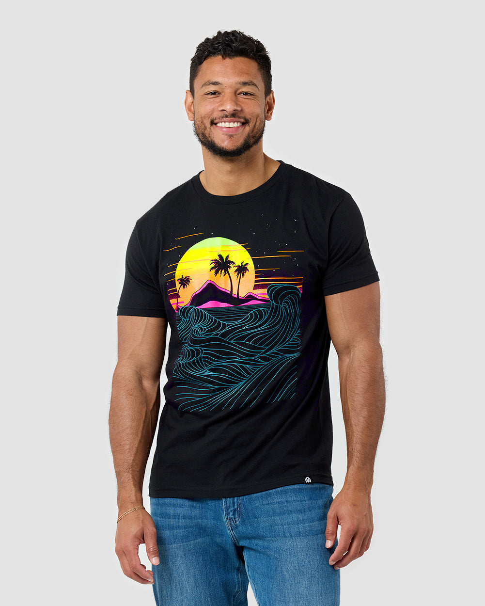 Neon Coast Glow-in-the-Dark Tee-Black-Regular-Front--Nico--L