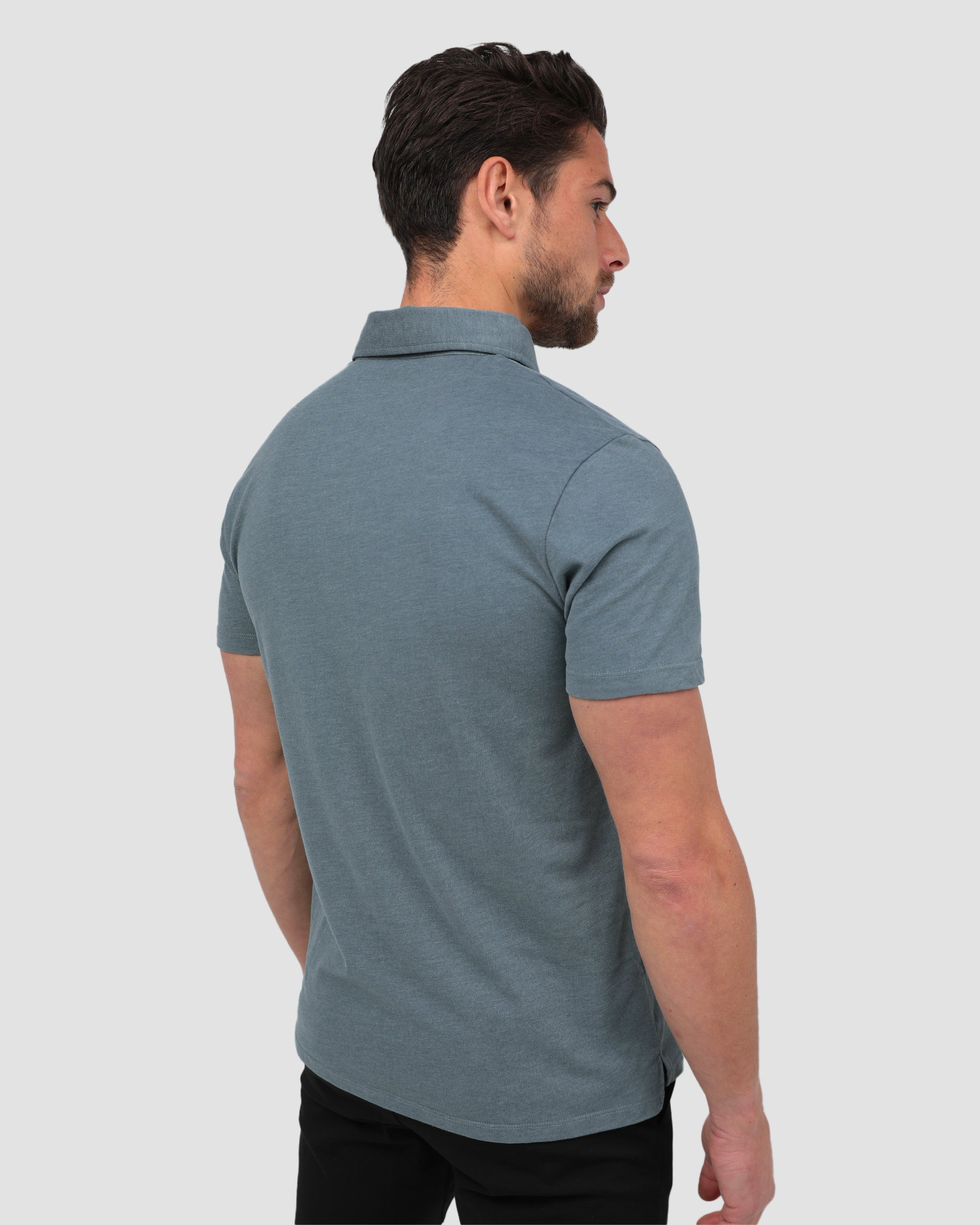 Polo - Non-Branded-Indigo-Back--Model---M-Regular