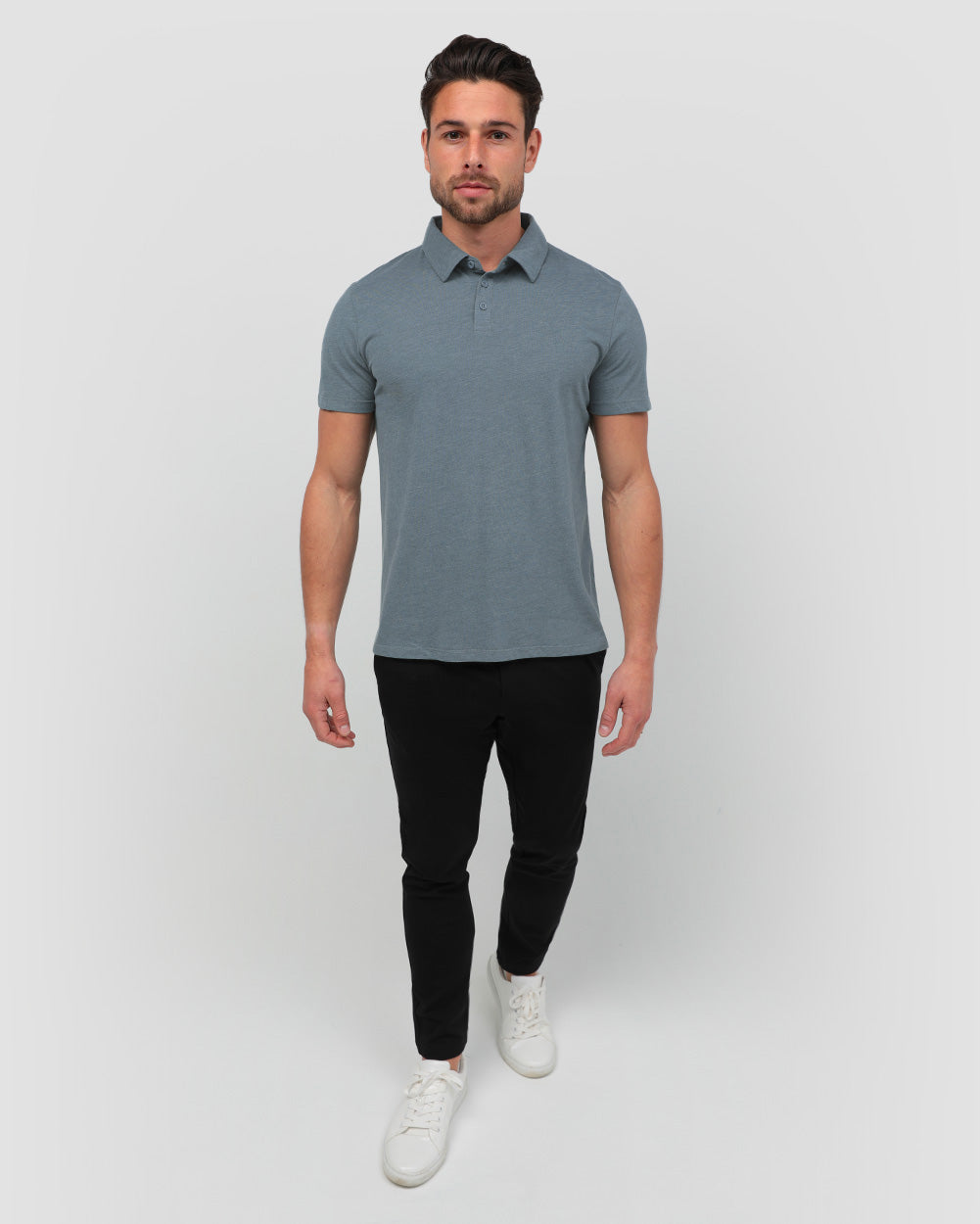 Polo - Non-Branded-Indigo-Full--Model---M-Regular