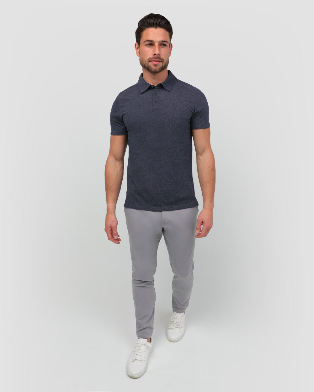 Polo - Non-Branded-Navy-Full--Model---M-Regular