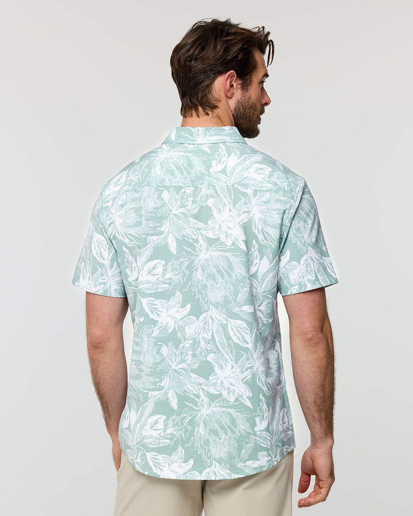 Relaxed Button Up - Non-Branded-Slate Green Floral-Regular-Back--Alex---M