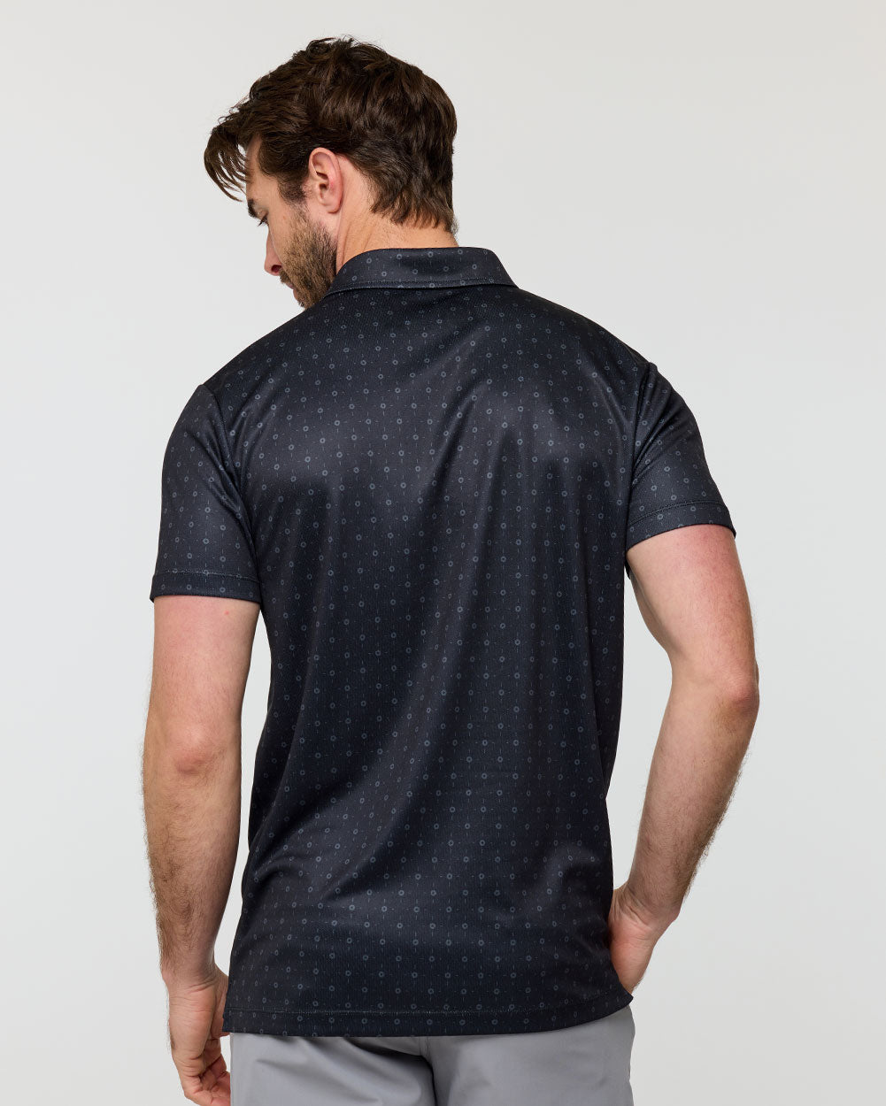 Performance Polo - Non-Branded-Black Dots-Regular-Back--Alex---M