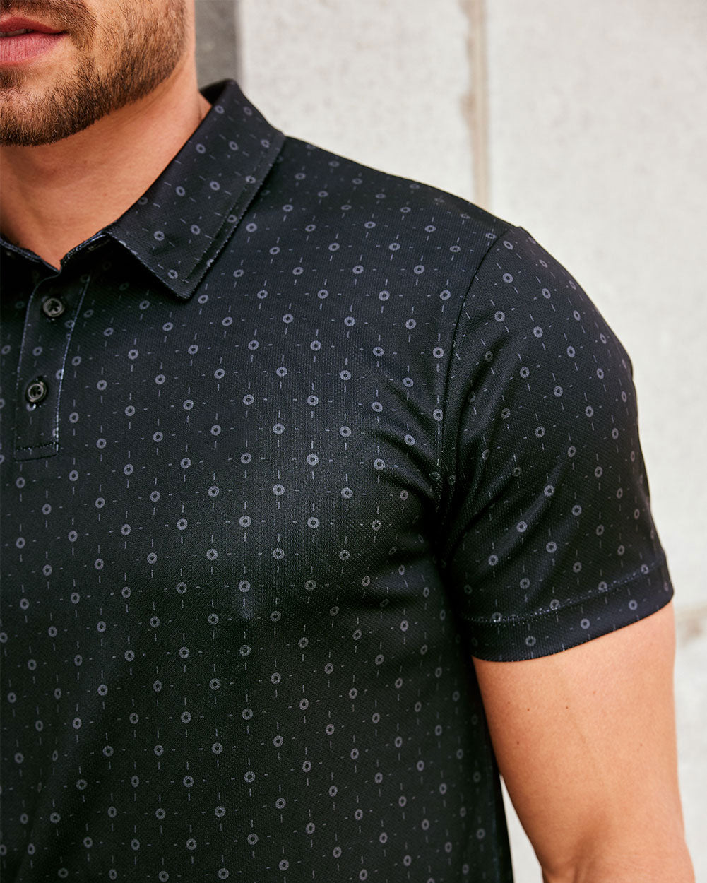 Performance Polo - Non-Branded-Black Dots-Regular-Macro--Alex---M