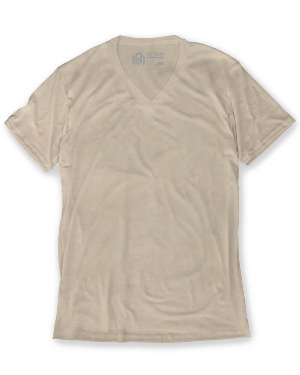 V-Neck Tee - Non-Branded-Cream-Mock--Model---M-Regular