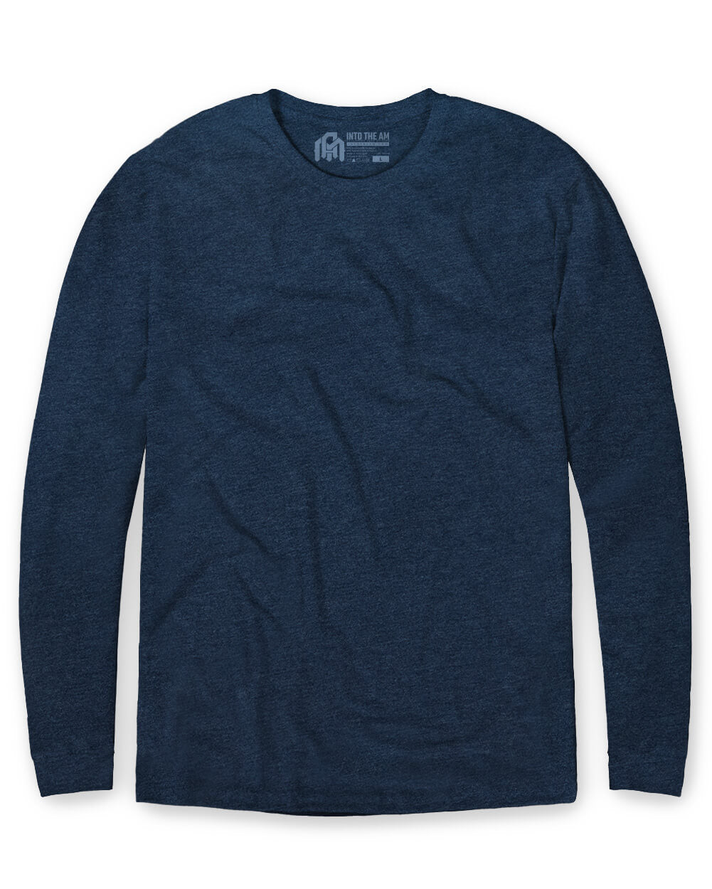 Long Sleeve Tee - Non-Branded-Navy-Mock-Regular--Model---L