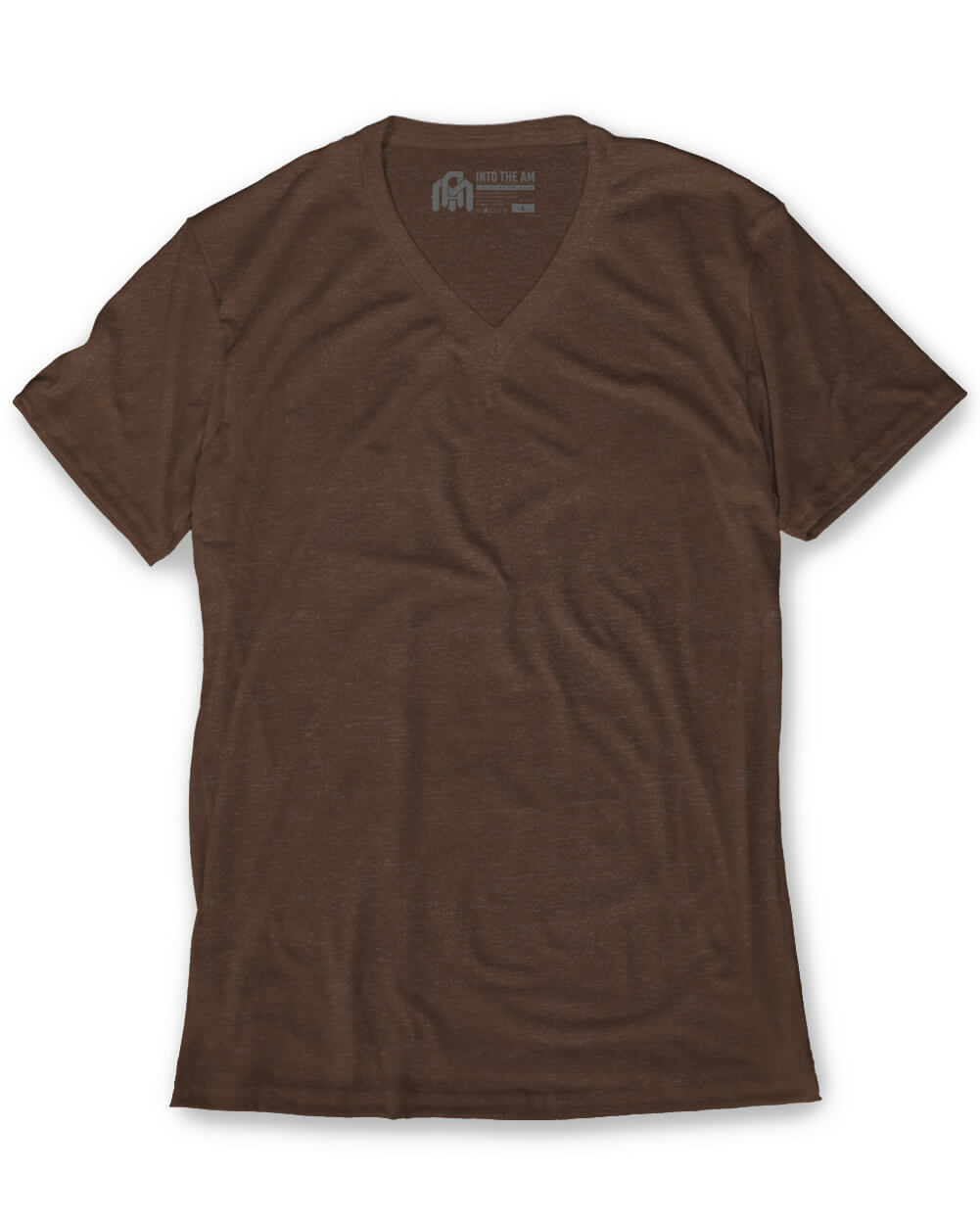 V-Neck Tee - Non-Branded-Brown-Mock--Model---M-Regular