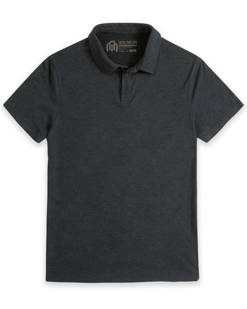 Polo - Non-Branded-Charcoal-Front-Regular