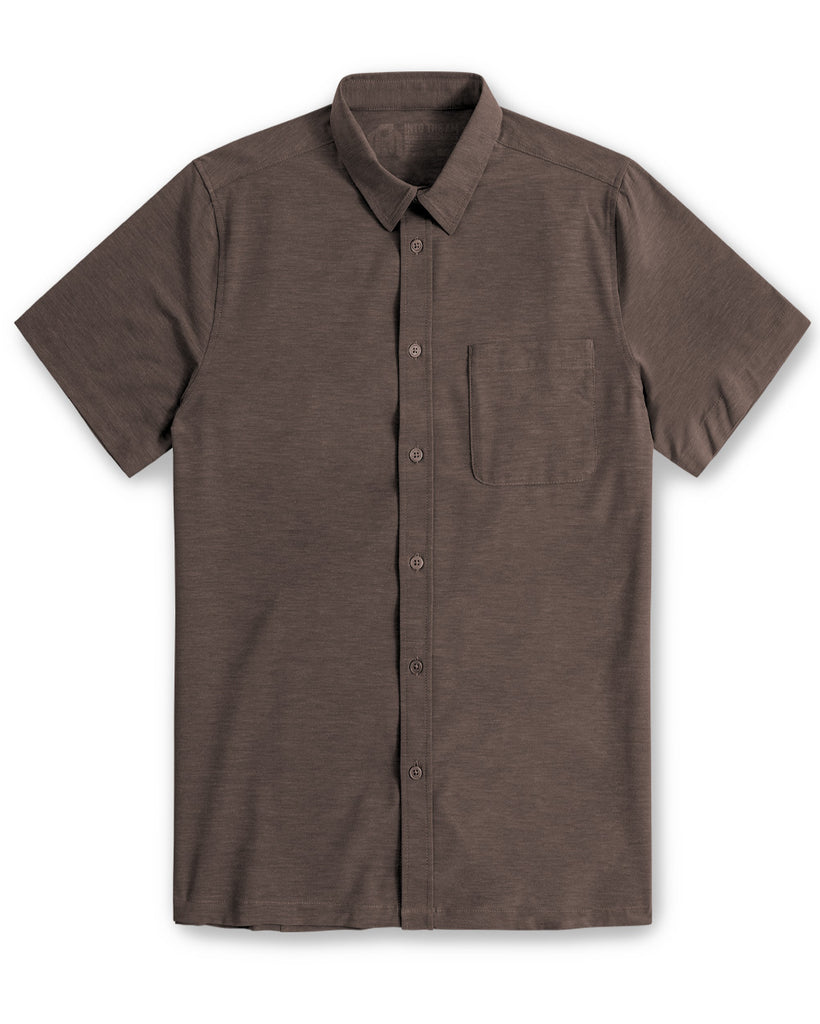 Button Up - Non-Branded-Brown-Front