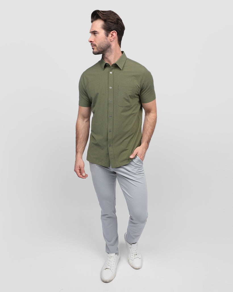 Button Up - Non-Branded-Olive Green-Full--Alex---M